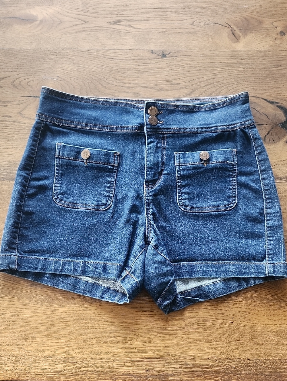 one 5 one Dark Blue Denim High-Rise Jean Shorts